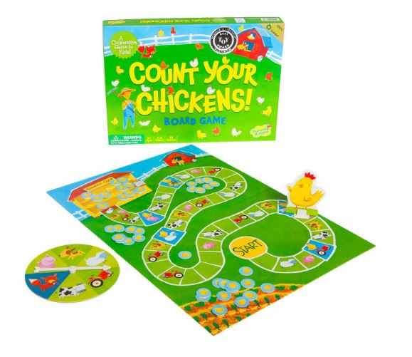 Peaceable Kingdom Count Your Chickens Counting Board Game for Kids for sale online